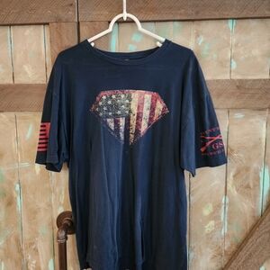 Grunt Style Dark Blue T-Shirt with Patriotic Shield